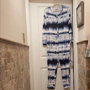 Kids Tie-Dye Pajamas - Blue and White